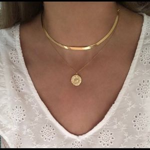 Gold herringbone choker